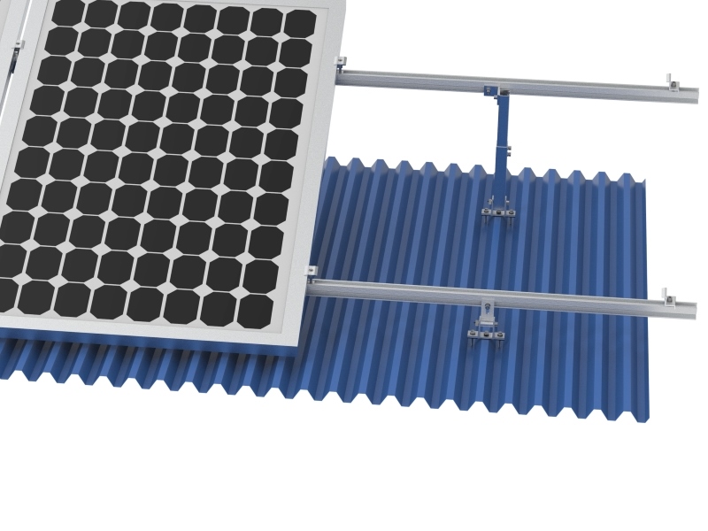 Système de montage solaire de toit en métal à jambe réglable